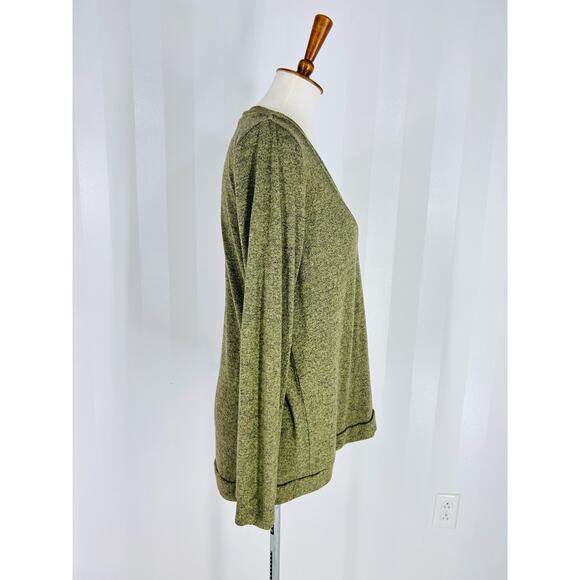 HARLOWE & GRAHAM Women’s Olive Green Lightweight Sweater Sz L - Picture 2 of 9